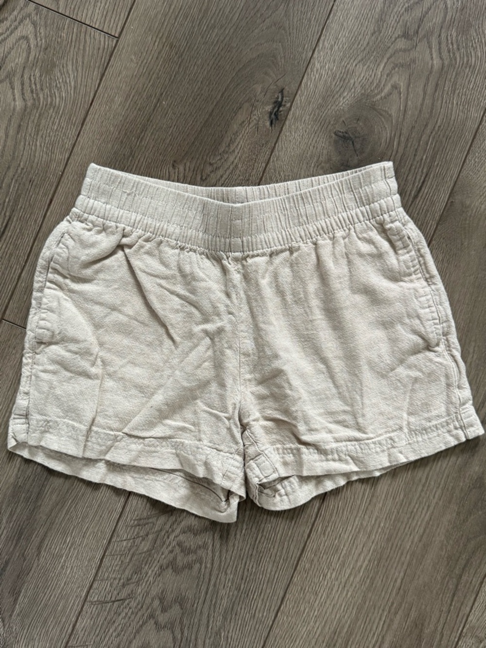Old Navy linen blend shorts XS flax beige tan comfort waistband summer relaxed